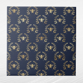 Azulejo Elegante guirnalda de laurel de la marina de oro a