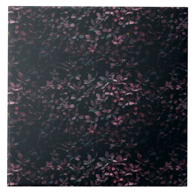 Azulejo Elegante Hazy Lilac y Azul botánico floral arte (Frente)