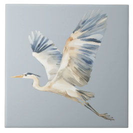 Azulejo Elegante Heron Volador Dusty Blue