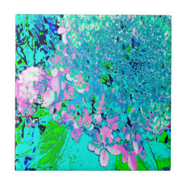 Azulejo Elegante Hydrangea de luz rosa y azul
