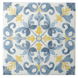 Azulejo Elegante limón de mosaico azul italiano