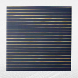 Azulejo Elegante línea doble de oro azul de la marina