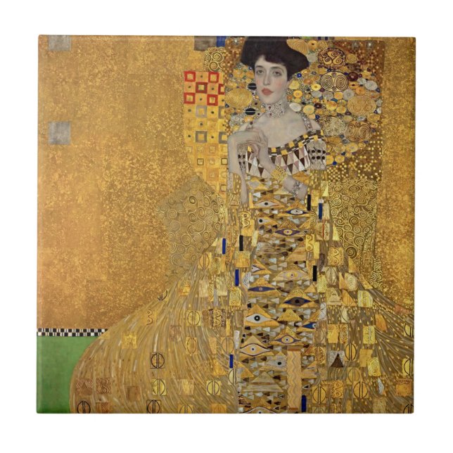 Azulejo Elegante lujo con retrato de Gustav Klimt (Frente)