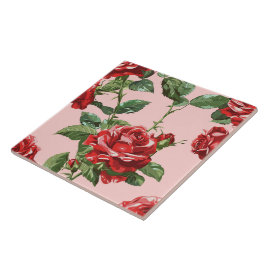 Azulejo Elegante Moda Elegante Flores Girales Rosa de moda