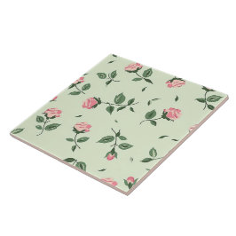 Azulejo Elegante Moda Elegante Flores Girales Rosa de moda