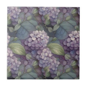 Azulejo Elegante moda polvorienta morado boho acuarela flo