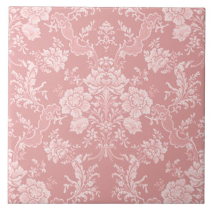 Azulejo Elegante Moda romántica floral Damasco-Pastel rosa