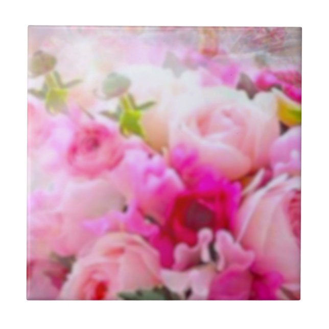 Azulejo Elegante moderno - diseño rosa de cerámica cerámic (Frente)