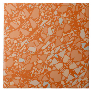 Azulejo Elegante moderno Naranja oscuro Terrazzo Tile Efec