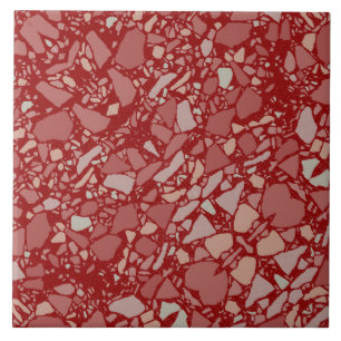 Azulejo Elegante moderno Tile de efecto rojo oscuro Terraz