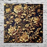 Azulejo Elegante mosaico cerámico floral negro y dorado<br><div class="desc">Aumente su espacio con esta exquisita baldosa de cerámica floral dorada y negra, inspirada en el lujoso estilo flamenco barroco y rococó. Los motivos son muy refinados, por lo que se añade elegancia a la decoración de tu casa. Ideal para los que buscan una belleza intemporal con un toque moderno,...</div>