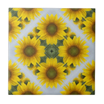 Elegante Mosaico De Girasol Patrón Cerámica Tile