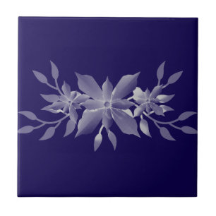 Azulejo Elegante Moto De Flor Blanca Tile Cerámico