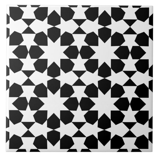 Azulejo Elegante negro y blanco (Frente)