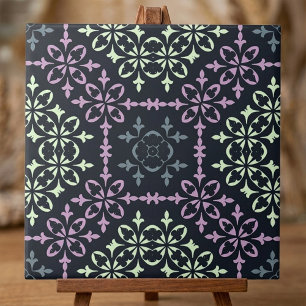 Azulejo Elegante Ornate Lacy Blue Cream Pattern