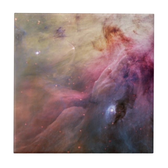 Azulejo Elegante paisaje moderno del espacio rosa azul (Frente)