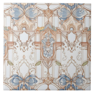 Azulejo Elegante pastel Vintage Nouveau Floral
