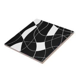 Azulejo Elegante patrón abstracto en negro y blanco