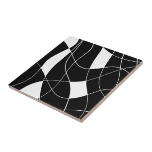 Azulejo Elegante patrón abstracto en negro y blanco