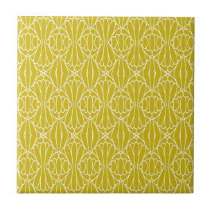 Azulejo Elegante patrón art déco amarillo con motivo de di