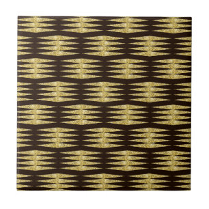Azulejo Elegante patrón art déco con brillo dorado decorat