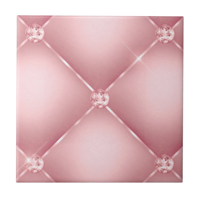 Azulejo Elegante patrón de remolque de diamante rosado (Frente)