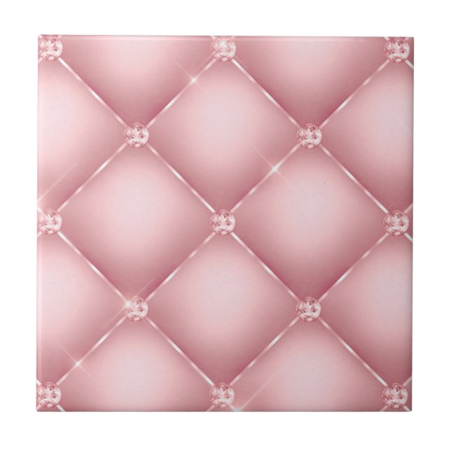 Azulejo Elegante patrón de remolque de diamante rosado (Frente)
