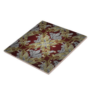 Azulejo Elegante Patrón Floral Colores neutros Elemento Go