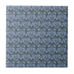 Azulejo Elegante patrón floral de acuarela azul