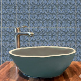 Azulejo Elegante patrón floral de acuarela azul