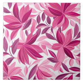 Azulejo Elegante patrón floral Fuchsia rosa
