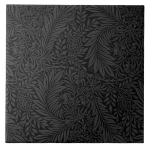 Azulejo Elegante patrón floral negro moderno