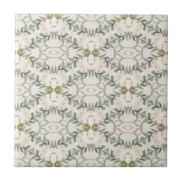 Azulejo Elegante patrón floral neutral