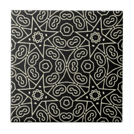 Azulejo Elegante patrón geométrico abstracto en blanco y n