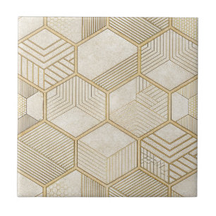 Azulejo Elegante patrón geométrico de hexágono de oro - Má