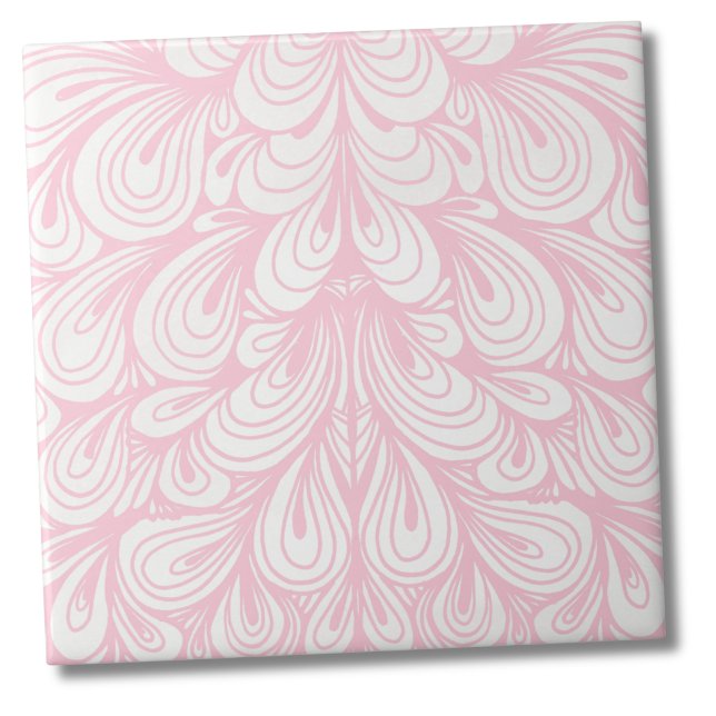 Azulejo Elegante patrón rosa Rubor (Unique Elegant Feminine Blush Pink Pattern ceramic tile)