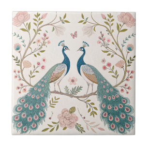 Azulejo Elegante Pavón Floral Vintage (18)
