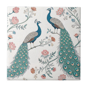 Azulejo Elegante Pavón Floral Vintage (19)