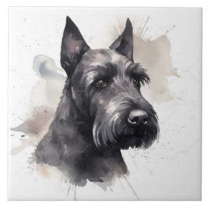 Azulejo Elegante perro Terrier Escocés negro mascota