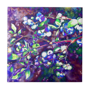 Azulejo Elegante pintura de color arándano azul