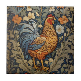 Azulejo Elegante Pollo William Morris Inspirado en Floral