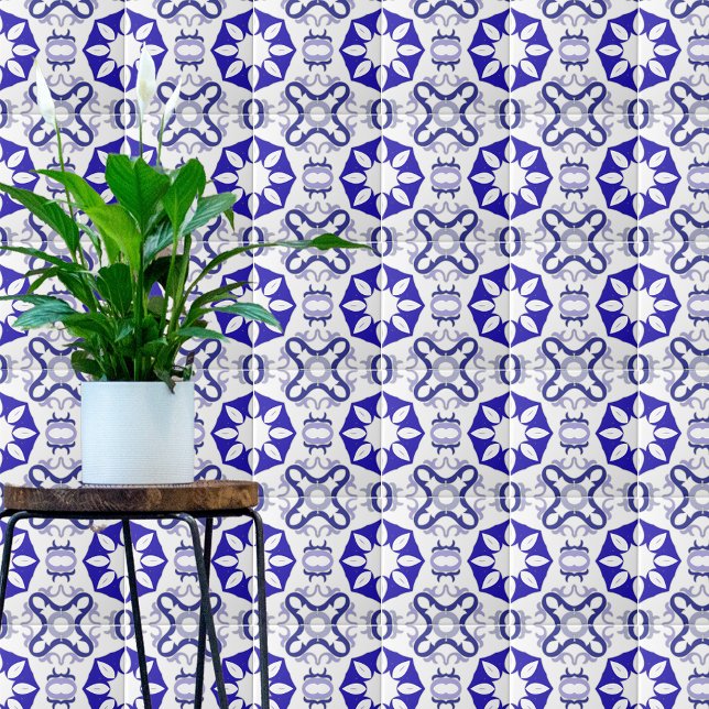 Azulejo Elegante Portugués Mediterráneo Blanco Y Azul (Subido por el creador)