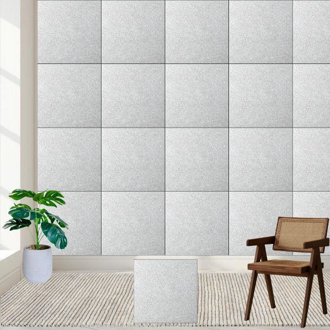Azulejo Elegante Purpurina plateado Sparkle Tile cerámico (Elegant Silver Glitter Sparkle Ceramic Tile)
