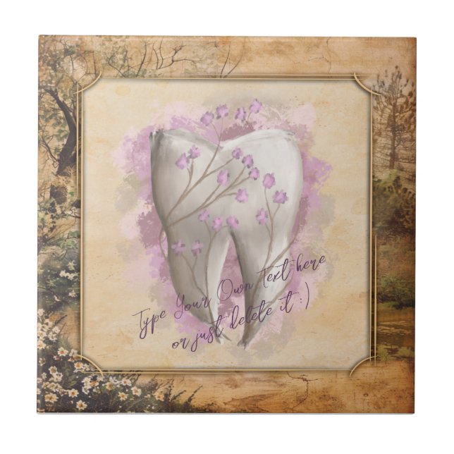 Azulejo Elegante regalo odontológico antiguo de moda (Frente)
