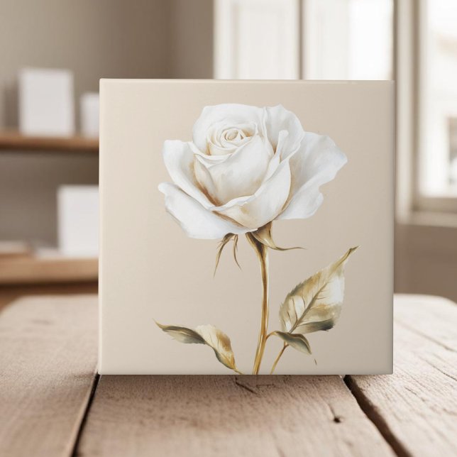 Azulejo Elegante rosa de marfil blanco falso oro (Subido por el creador)