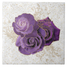 Elegante Rosa dorado púrpura floral