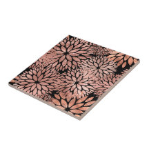 Elegante Rosa Gold Dahlia Floral