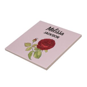 Azulejo Elegante rosa rosa rosa rojo