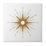 Azulejo Elegante Starburst Gold<br><div class="desc">Baldosas elegantes con un estallido de oro retro que sirven de punto central, complementadas con elementos modernos de diseño de starburst. Diseño sencillo y limpio; diseño de una colección de coordinación. Cree su propio diseño personalizado utilizando los campos proporcionados o utilice el botón "mensaje" para ponerse en contacto con el...</div>