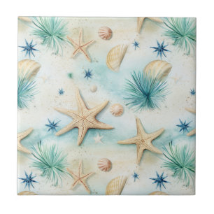 Azulejo Elegante Starfish - Decoración costera, inspirada